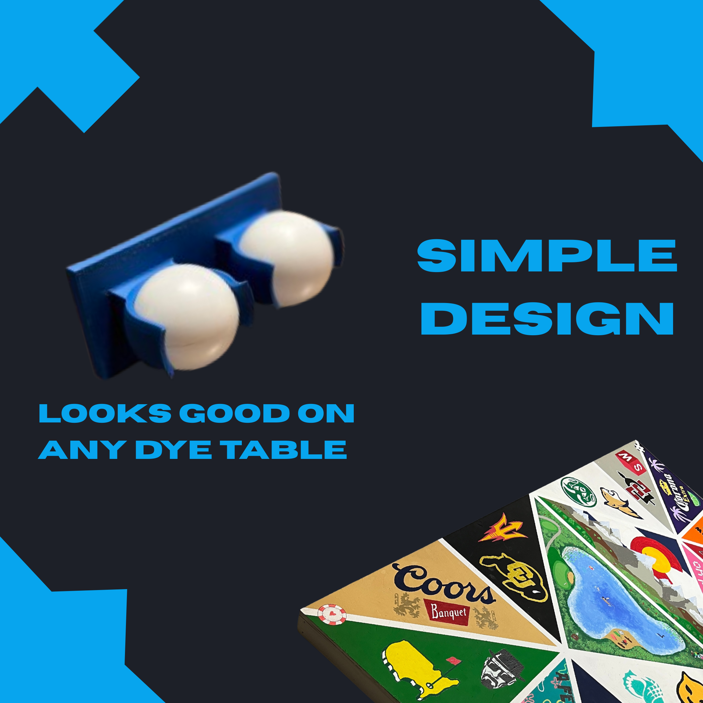 Pong Port - Ping Pong Ball Holder for Die & Beer Pong Tables